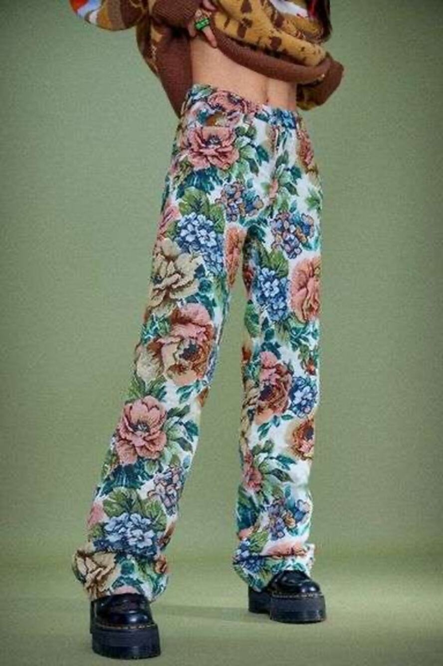 Jaded London Woven Floral Tapestry Boyfriend Fit Pants 30 Streetwear Boho Indie